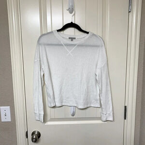 Charlotte Russe Cropped Waffle Knit Long Sleeve
